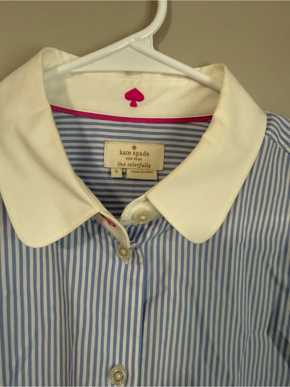 Kate Spade New York Striped Blue White Button Down
